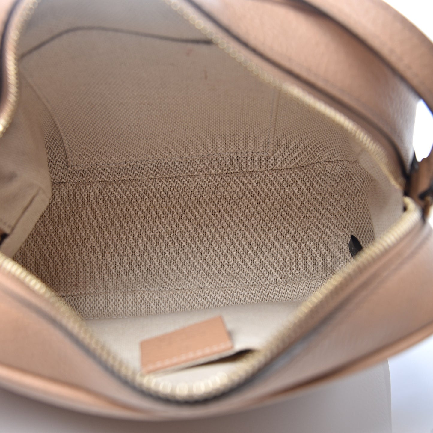 Pebbled Calfskin Small Soho Disco Bag Rose Beige