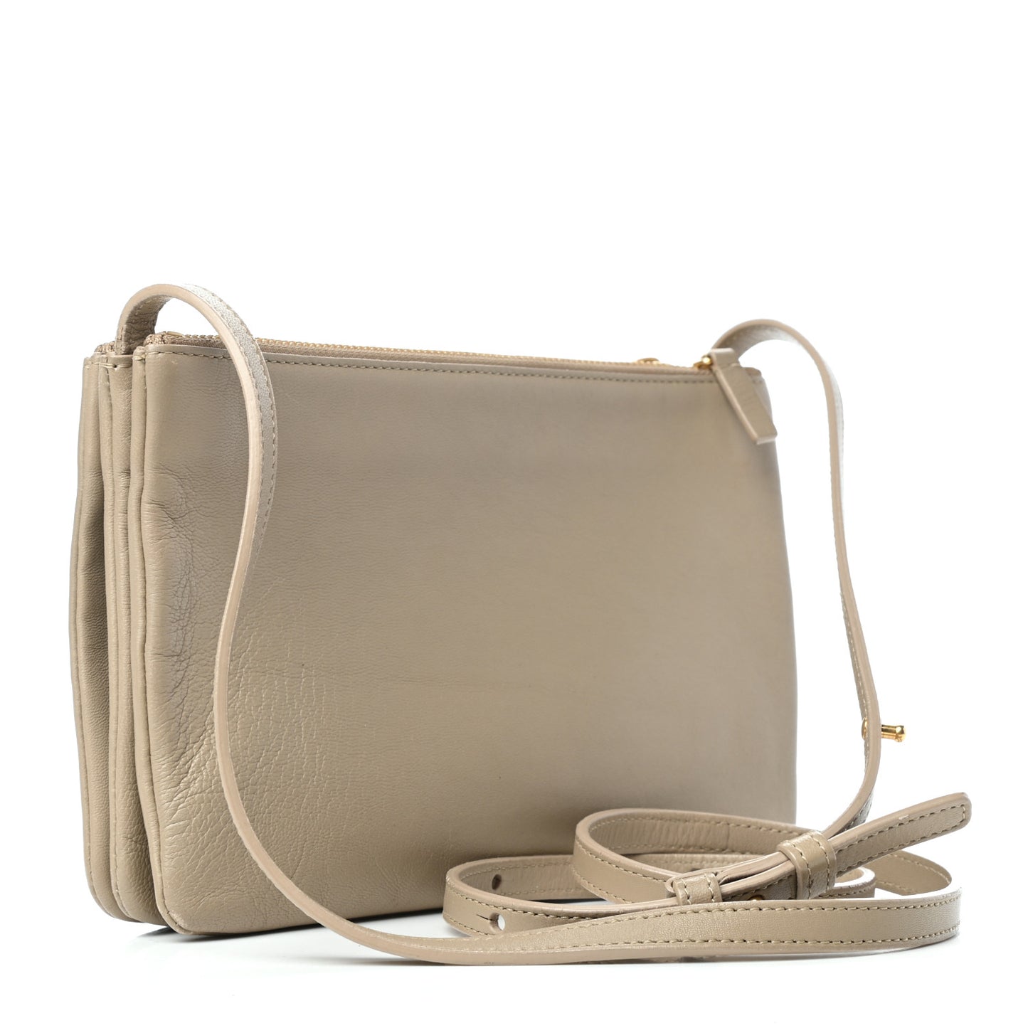 Lambskin Small Trio Crossbody Bag Beige