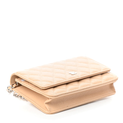 Chanel Caviar Quilted Wallet On Chain WOC Beige 4 of 11