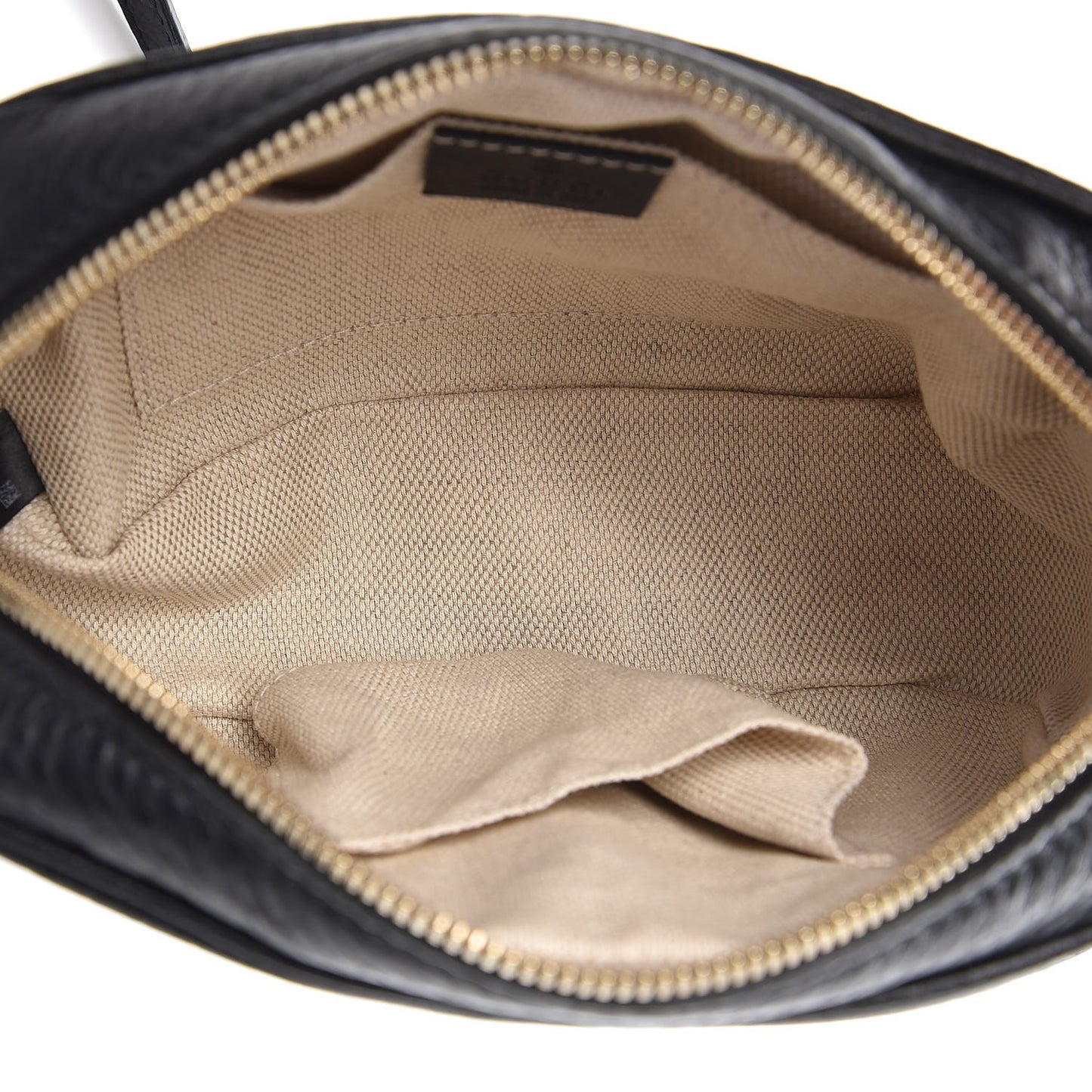 Pebbled Calfskin Small Soho Disco Bag Black