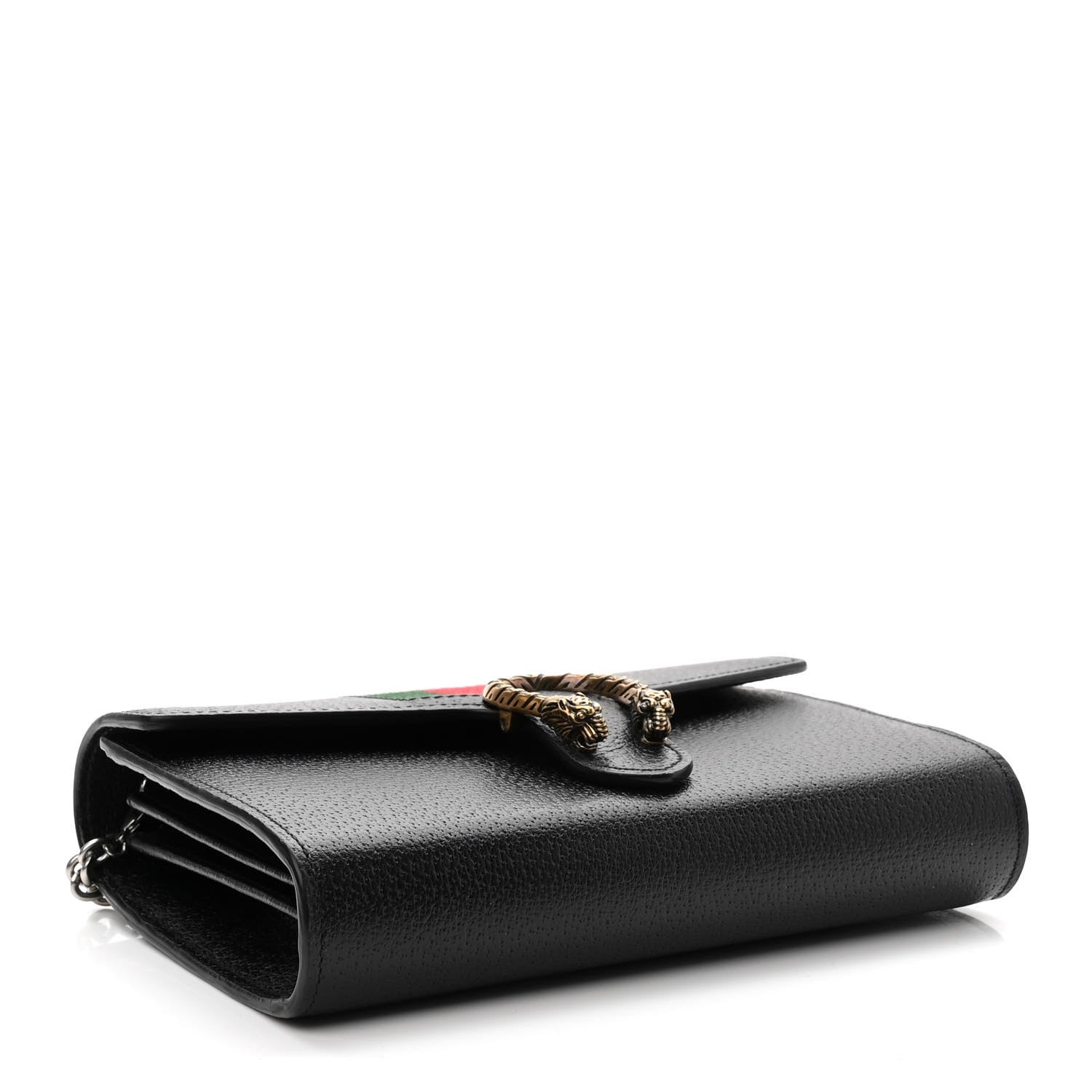 Gucci Calfskin Web Mini Dionysus Chain Wallet Black 4 of 10