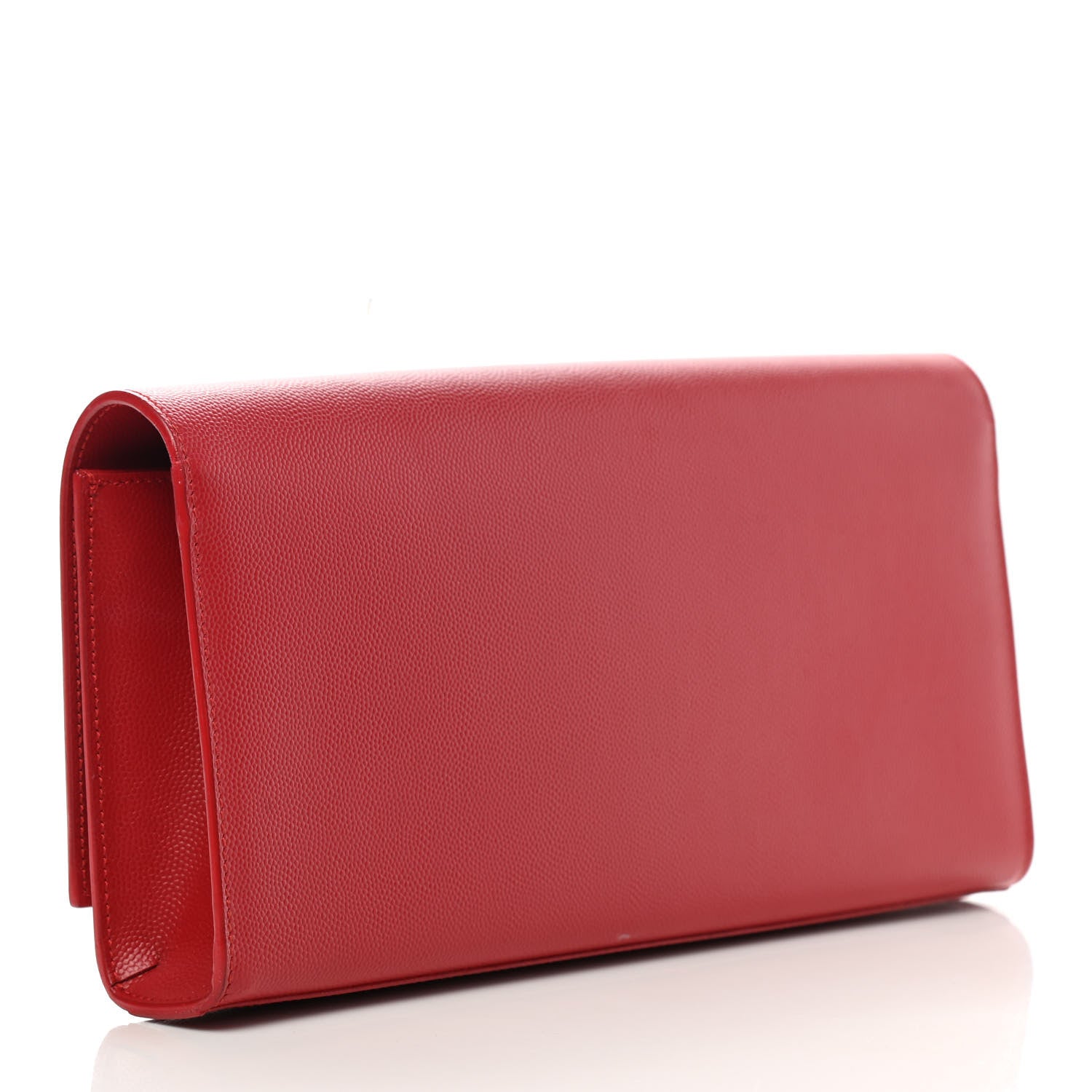 Saint Laurent Grain De Poudre Classic Monogram Cassandre Clutch New Red 3 of 12