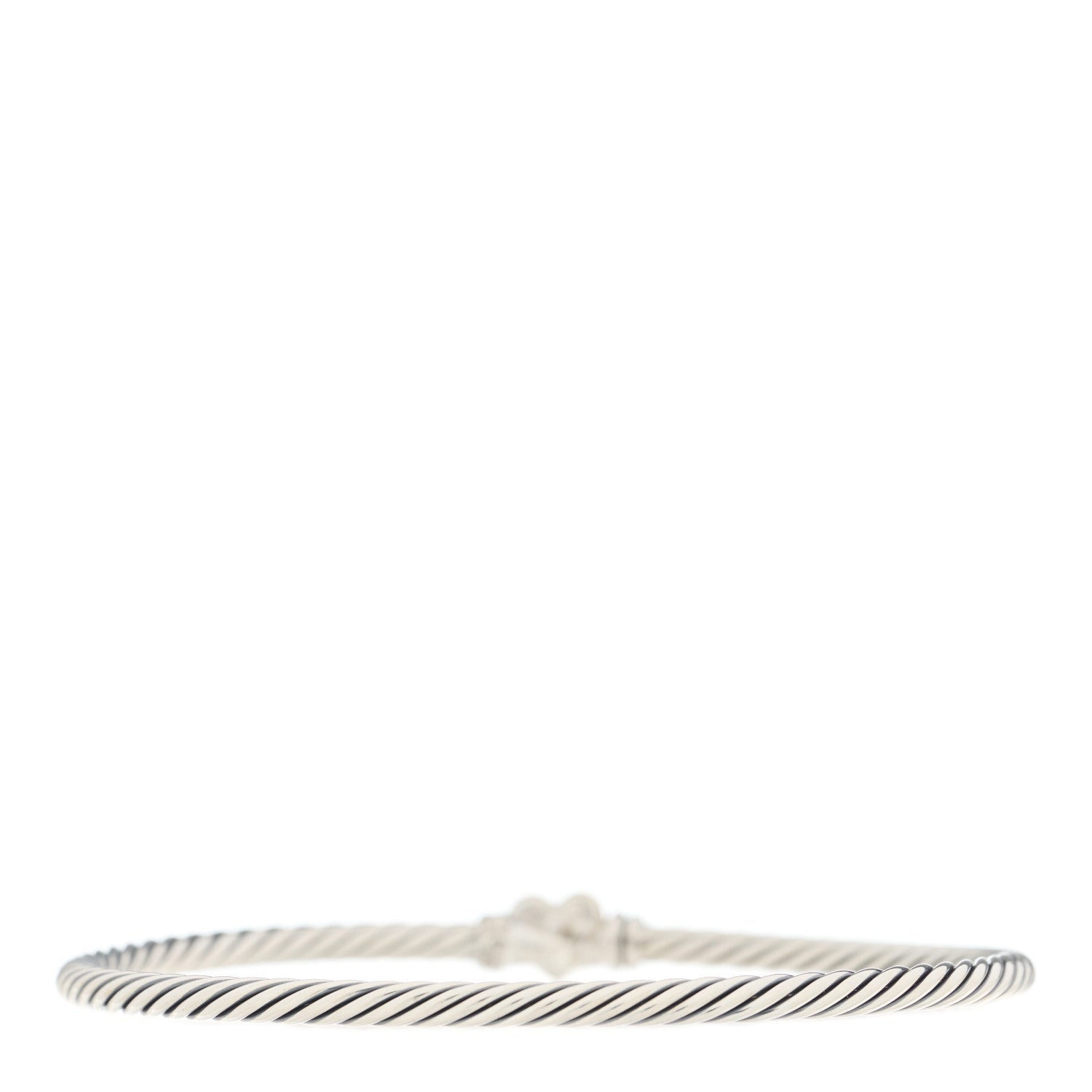 David Yurman Sterling Silver 18K Yellow Gold 3mm Cable Collectibles Heart Bracelet 2 of 4