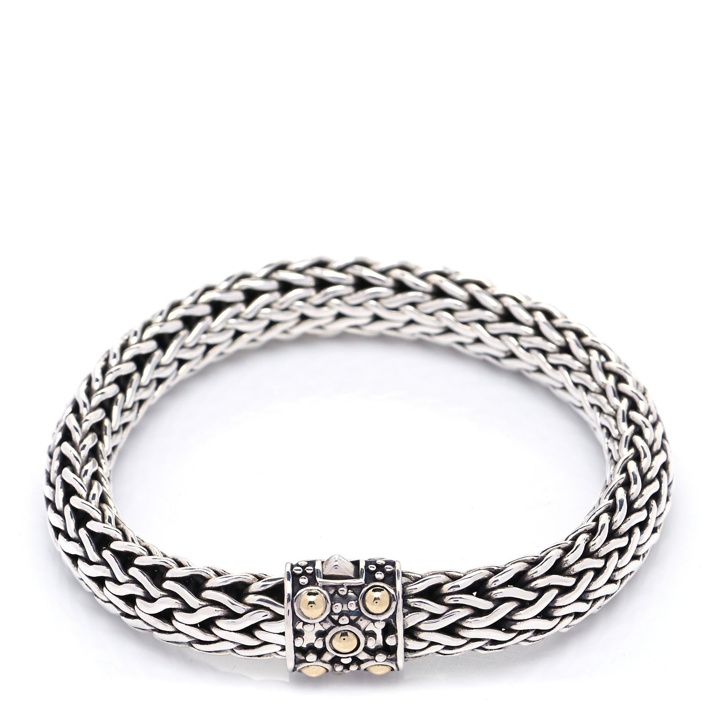 Sterling Silver 18K Yellow Gold Medium Jaisalmer Dot Oval Chain Bracelet