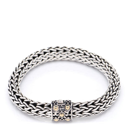 John Hardy Sterling Silver 18K Yellow Gold Medium Jaisalmer Dot Oval Chain Bracelet 3 of 7