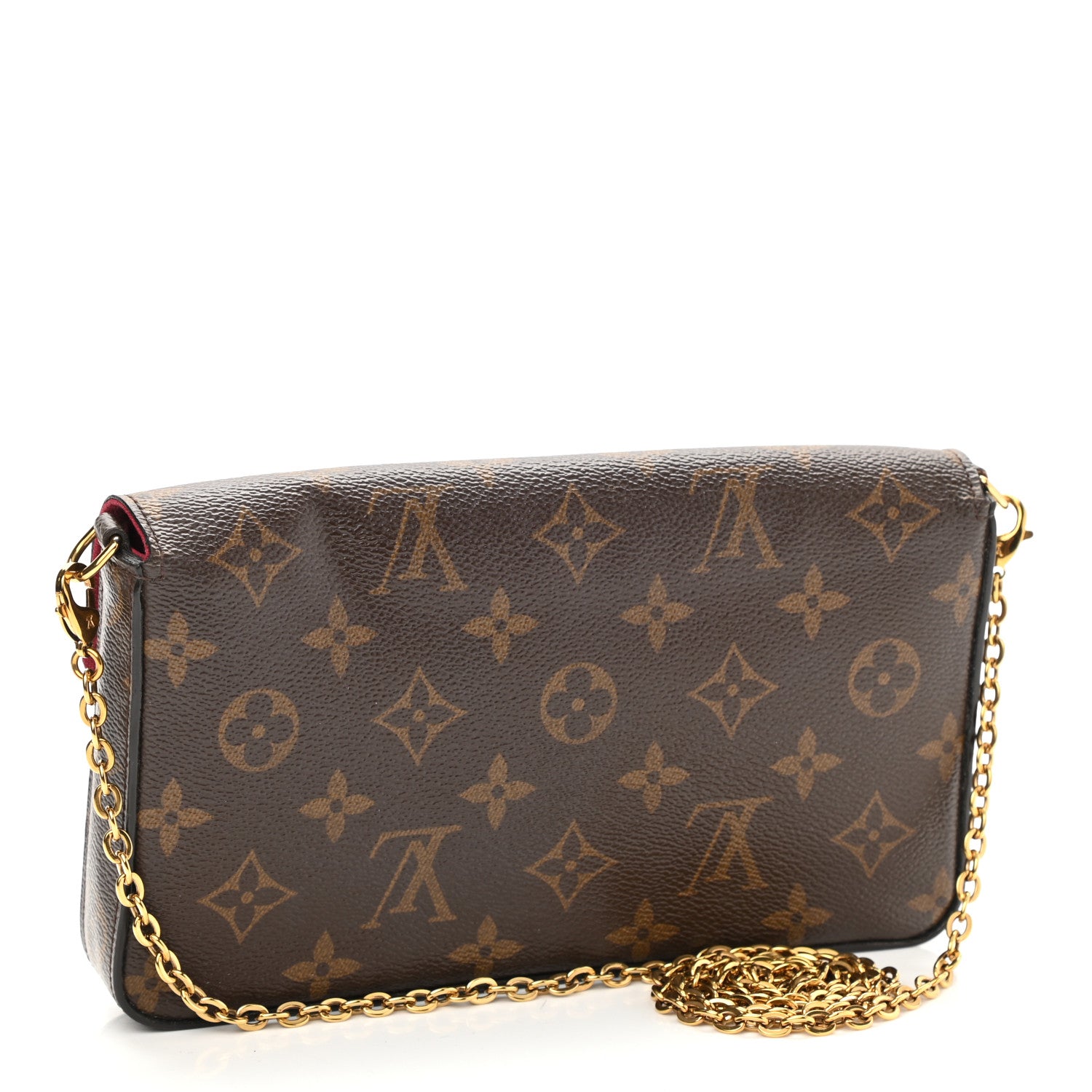 Louis Vuitton Monogram Pochette Felicie Chain Wallet Fuchsia 4 of 9