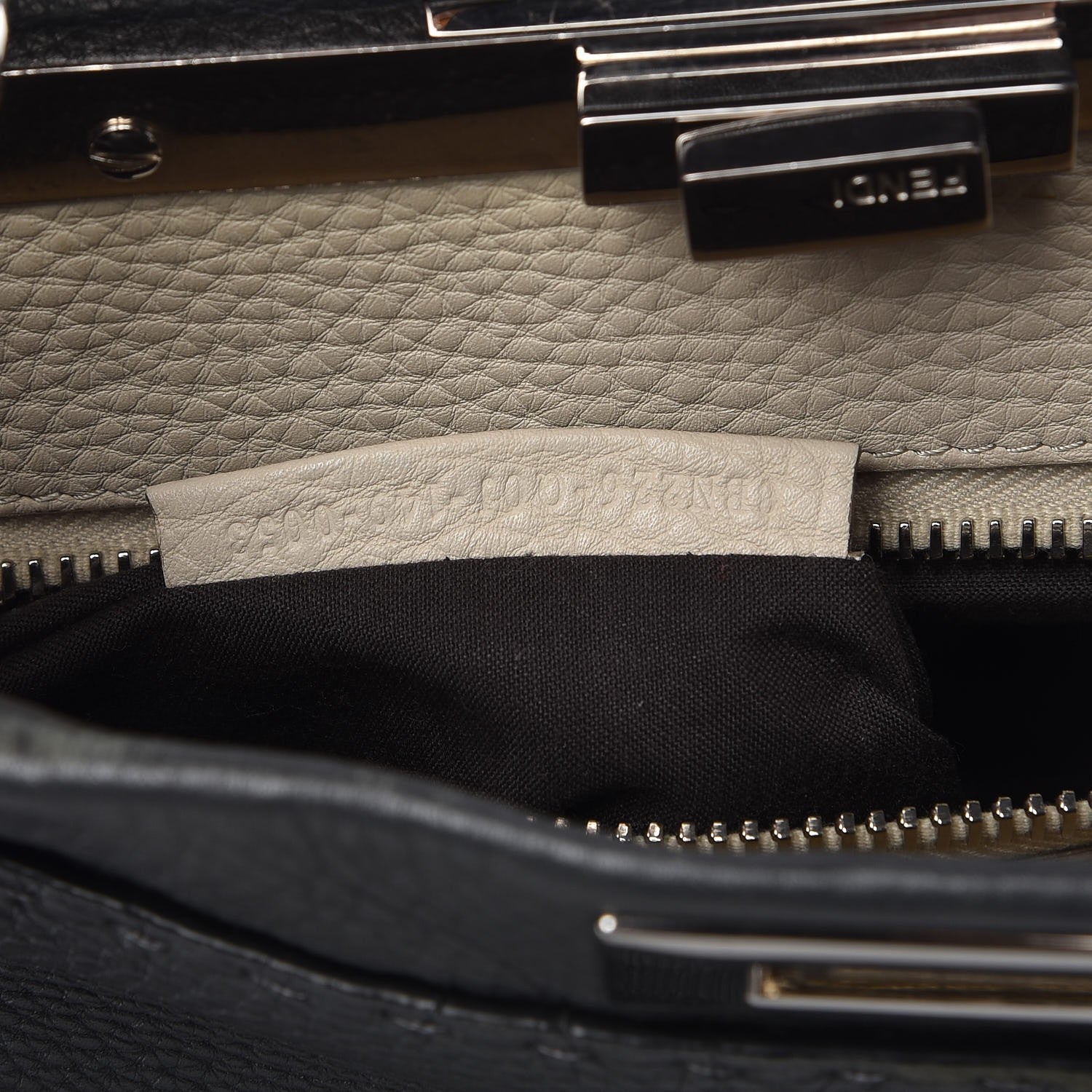 Fendi Cuoio Romano Selleria Bi-Color Medium Peekaboo Iconic Satchel Asfalto Latte 8 of 10