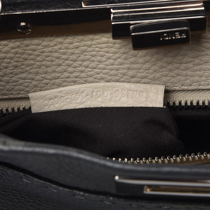 Fendi Cuoio Romano Selleria Bi-Color Medium Peekaboo Iconic Satchel Asfalto Latte 8 of 10