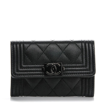 Chanel Caviar Quilted Boy Flap Card Holder So Black 1 of 8