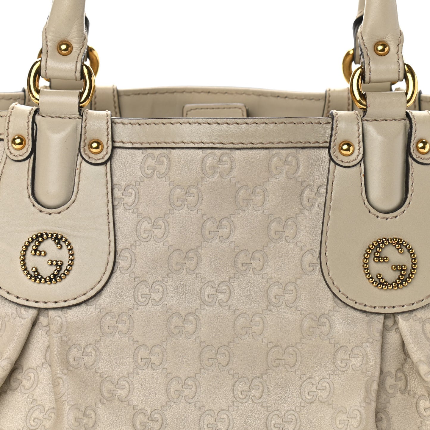 Guccissima Medium Scarlett Stud Tote Off White