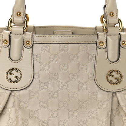 Gucci Guccissima Medium Scarlett Stud Tote Off White 7 of 11