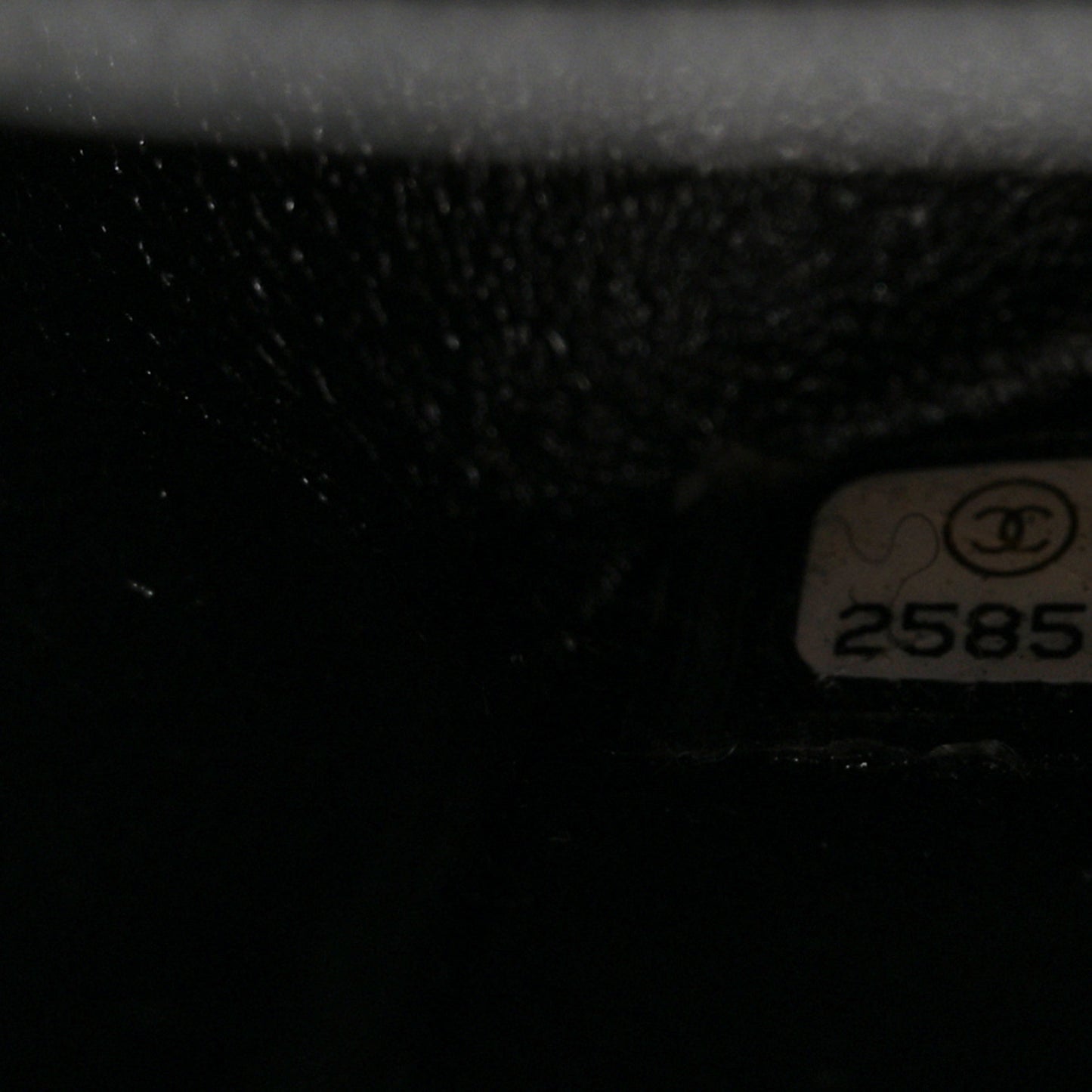 Metallic Crumpled Calfskin Chevron Quilted Mini Square Flap Black