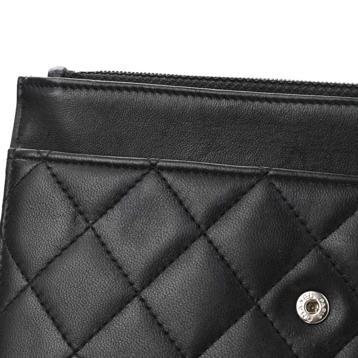 Lambskin Quilted Wallet On Chain WOC Black