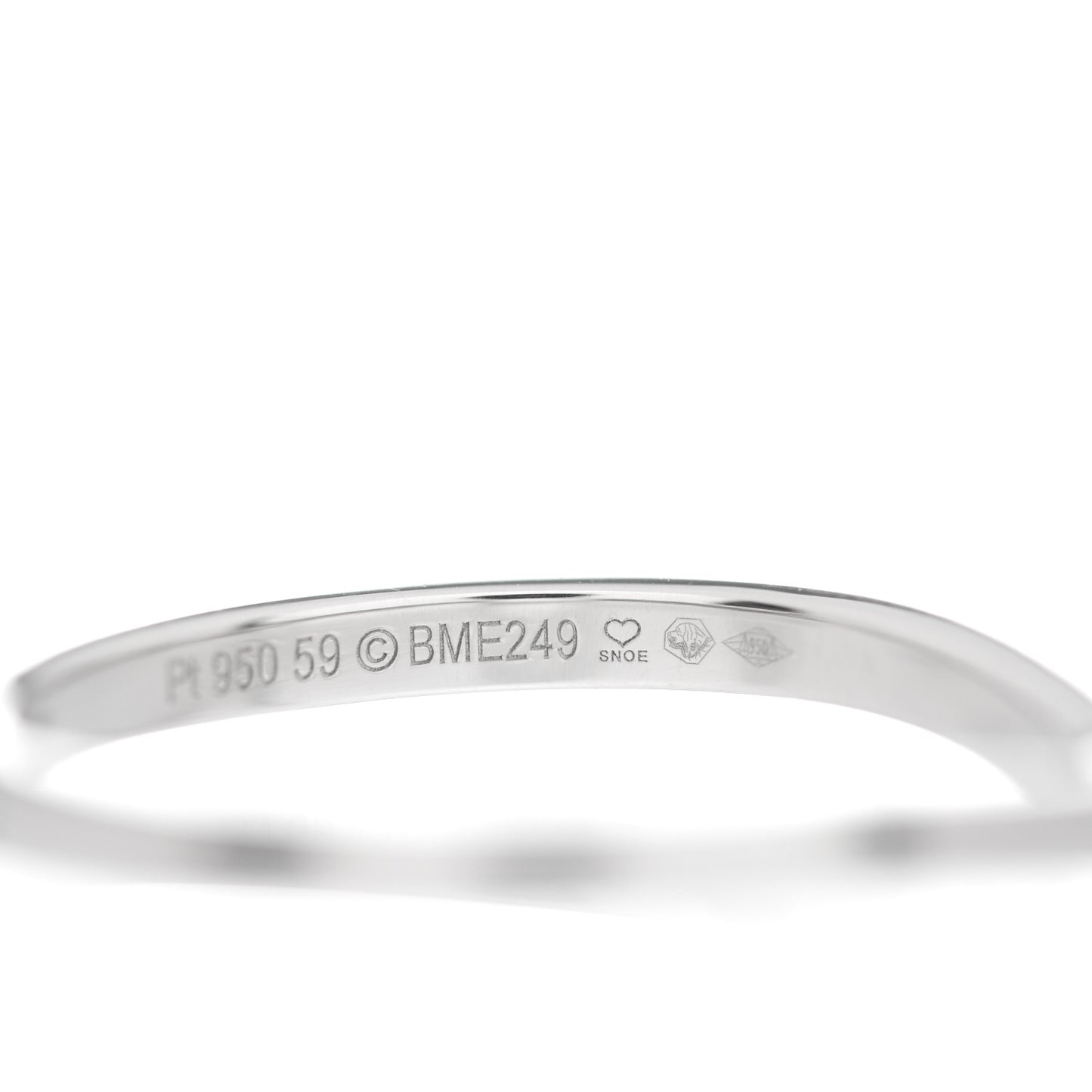 Platinum 3 Diamond Ballerine Wedding Band Ring 59 8.75