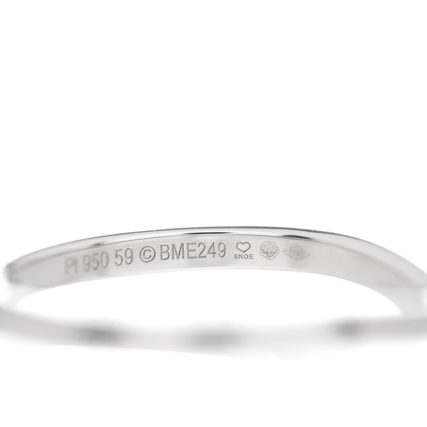 Cartier Platinum 3 Diamond Ballerine Wedding Band Ring 59 8.75 4 of 4