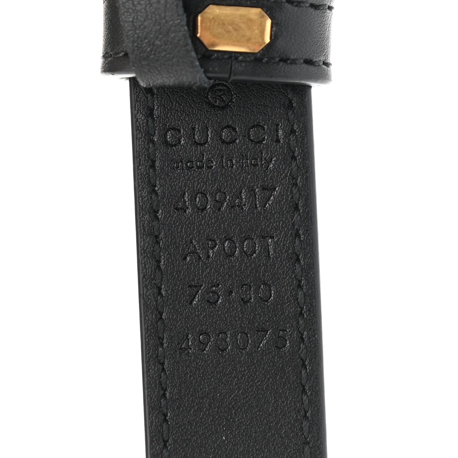 Gucci Calfskin Double G 20mm Belt 75 30 Black 3 of 3