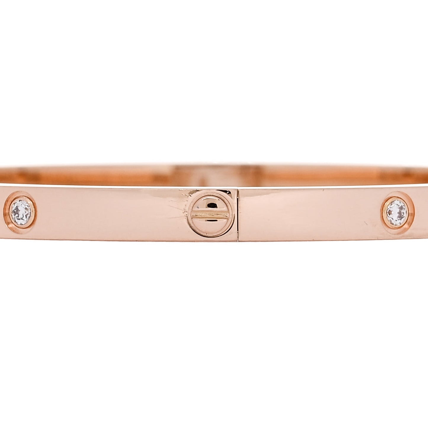 18K Pink Gold 6 Diamond Small LOVE Bracelet 16