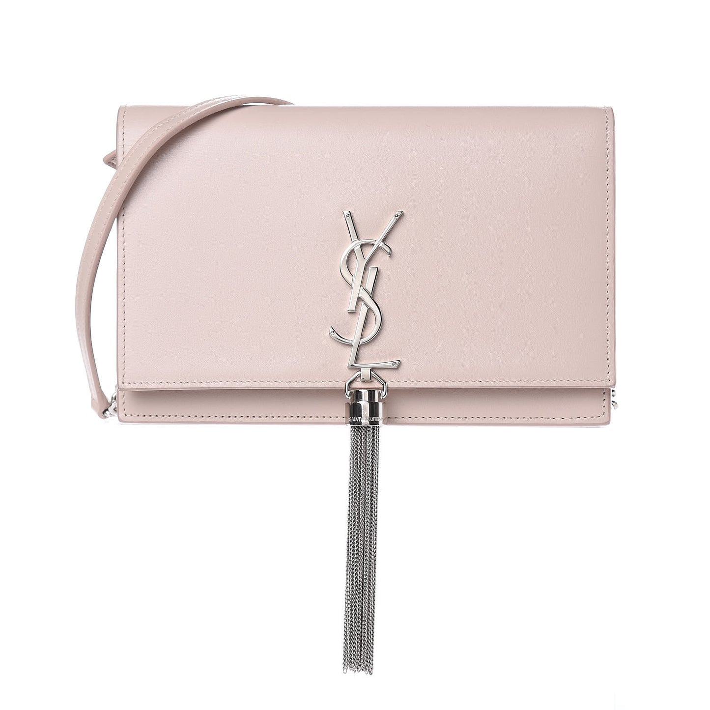 Smooth Calfskin Classic Monogram Kate Tassel Chain Wallet Marble Pink