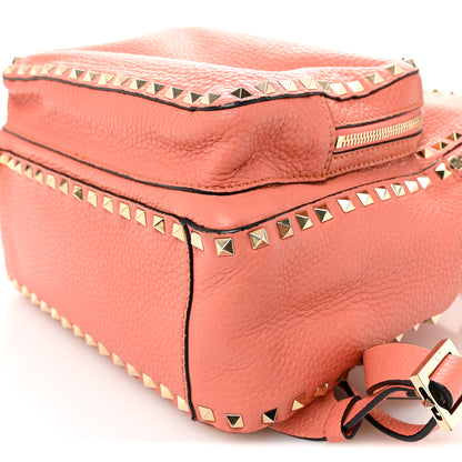 Valentino Garavani Grained Calfskin Medium Rockstud Backpack Coral 9 of 10