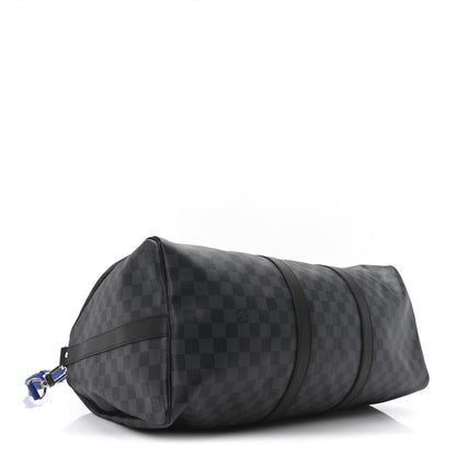 Louis Vuitton Damier Graphite Keepall Bandouliere 50 Indigo Blue 3 of 8