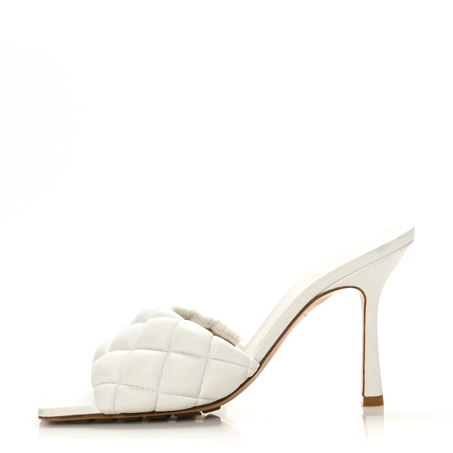 Nappa Matelasse Padded Mule Sandals 38 Optic White