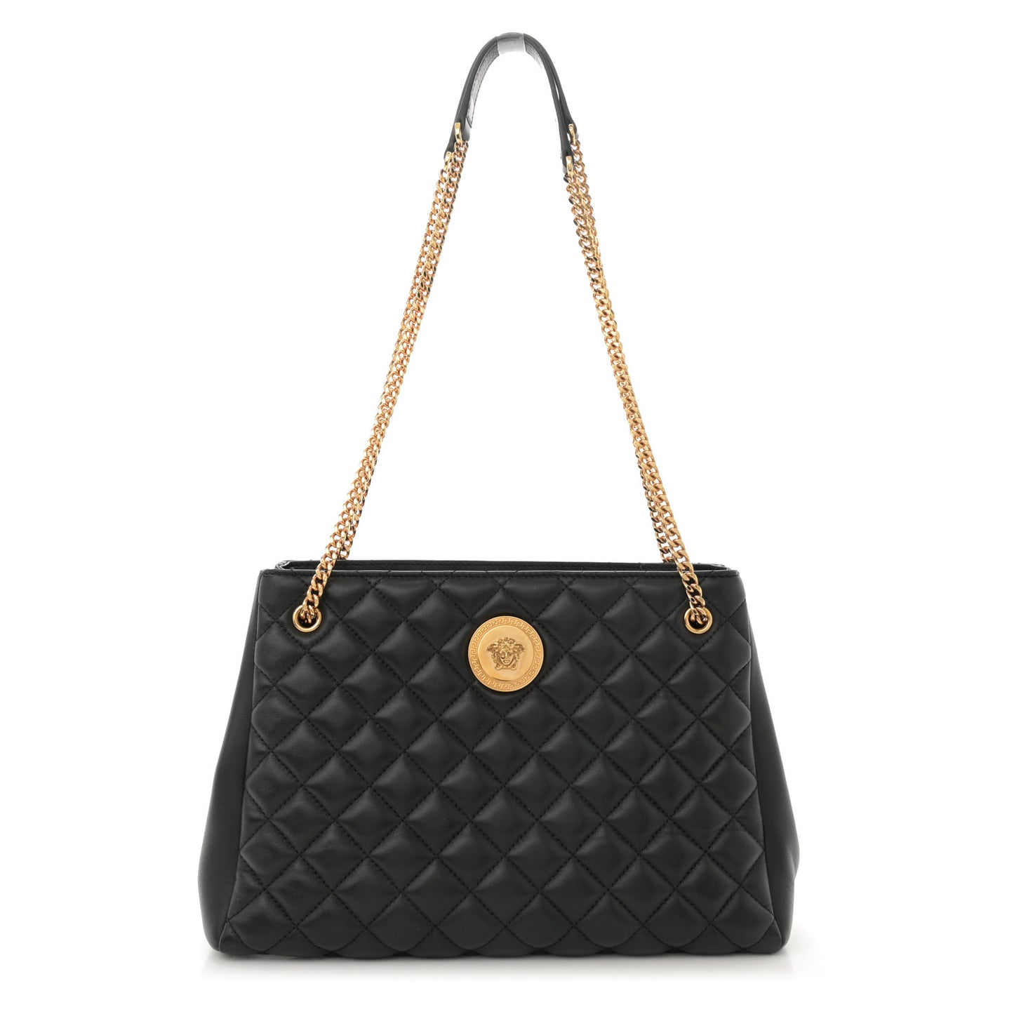 Nappa Quilted Medusa Chain Bag Black