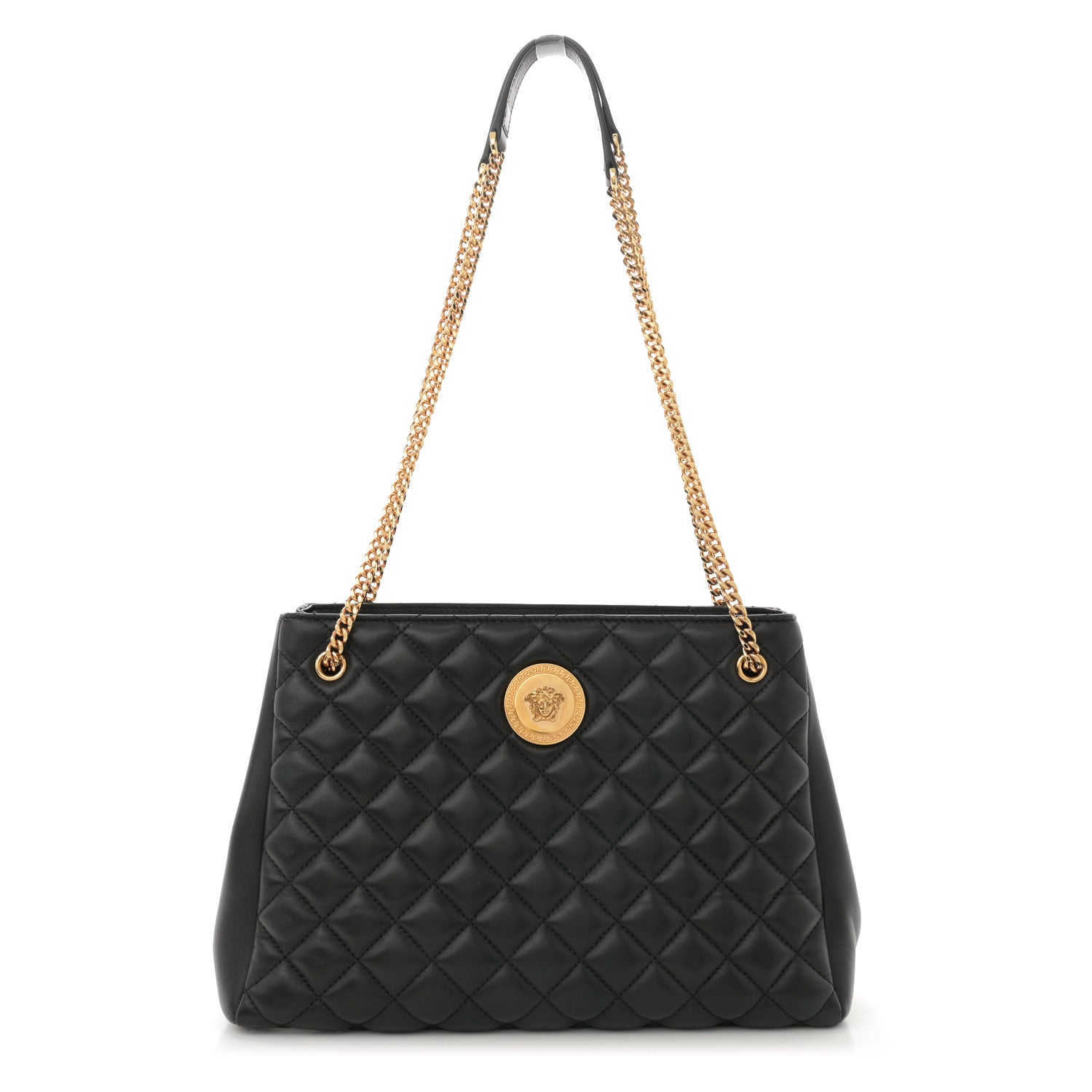 Versace Nappa Quilted Medusa Chain Bag Black 1 of 11
