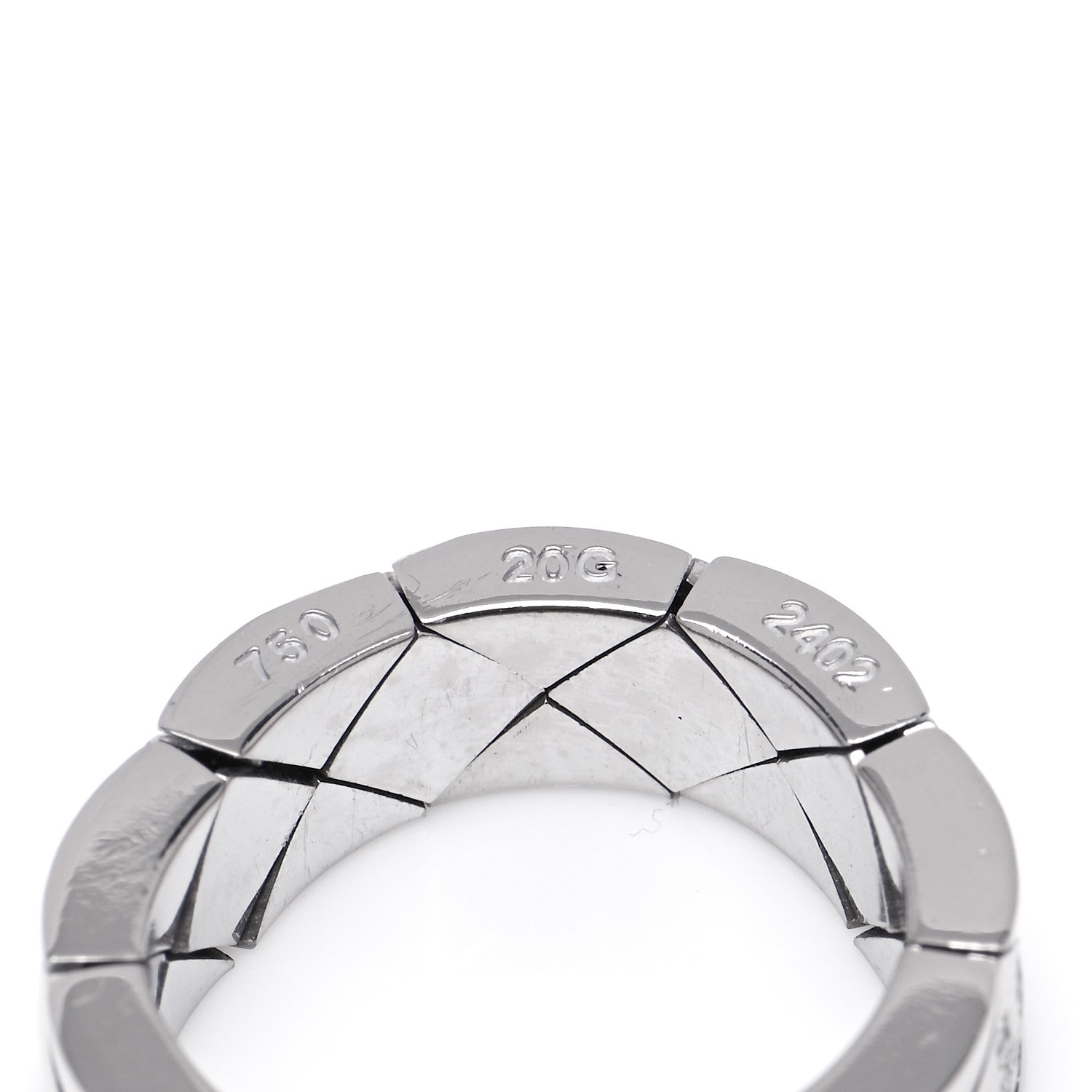 Chanel 18K White Gold Diamond CHANEL Matelasse Ring 55 7.25 4 of 6