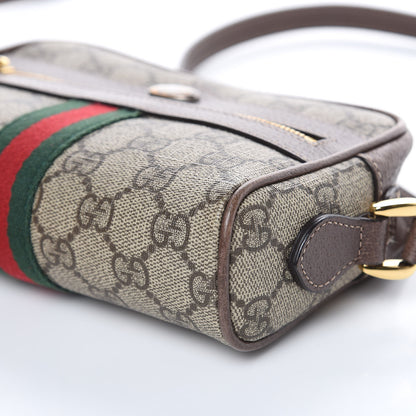 Gucci GG Supreme Monogram Web Mini Ophidia Shoulder Bag Brown 9 of 12