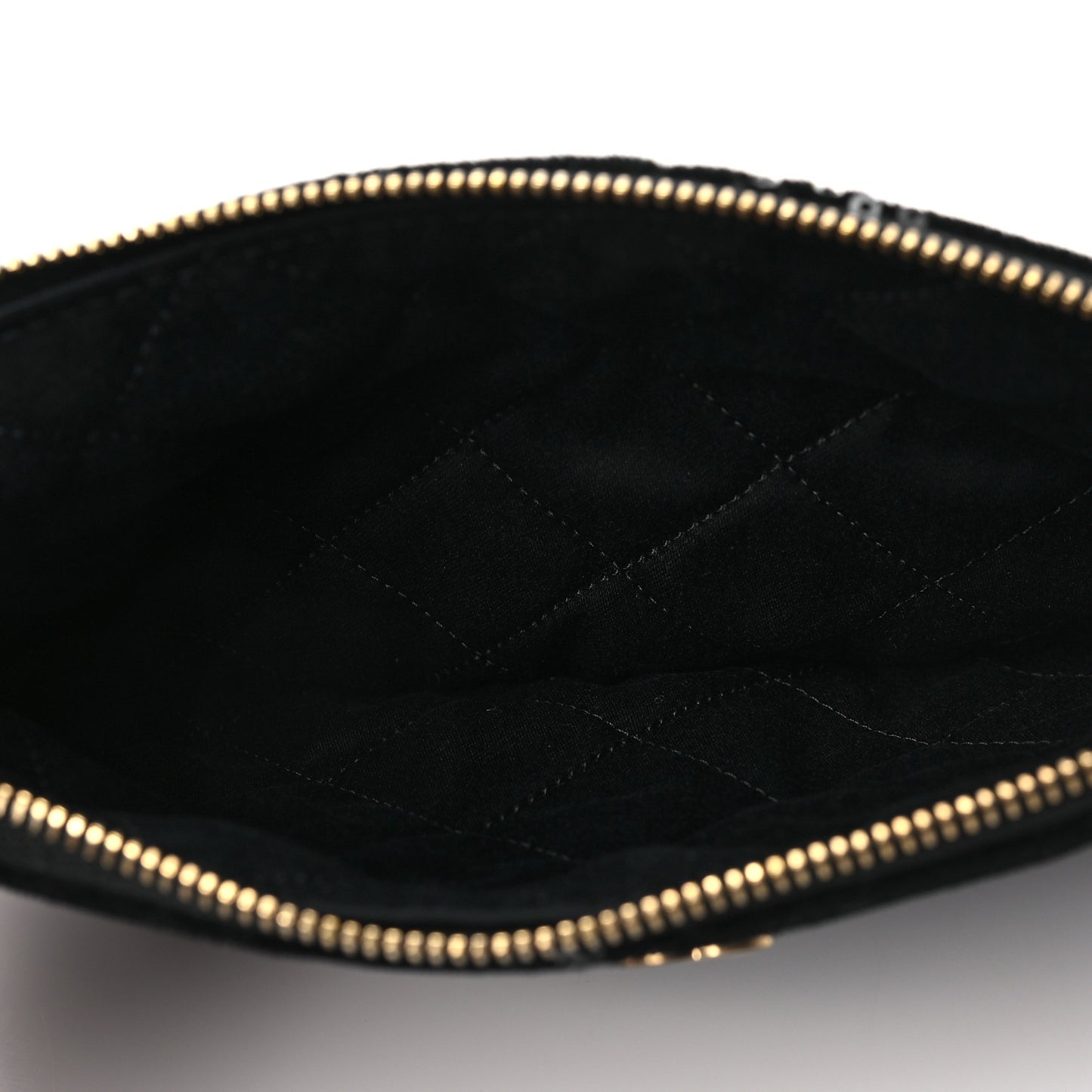 Velvet Sequin Quilted Chanel 22 Removable Pouch Black