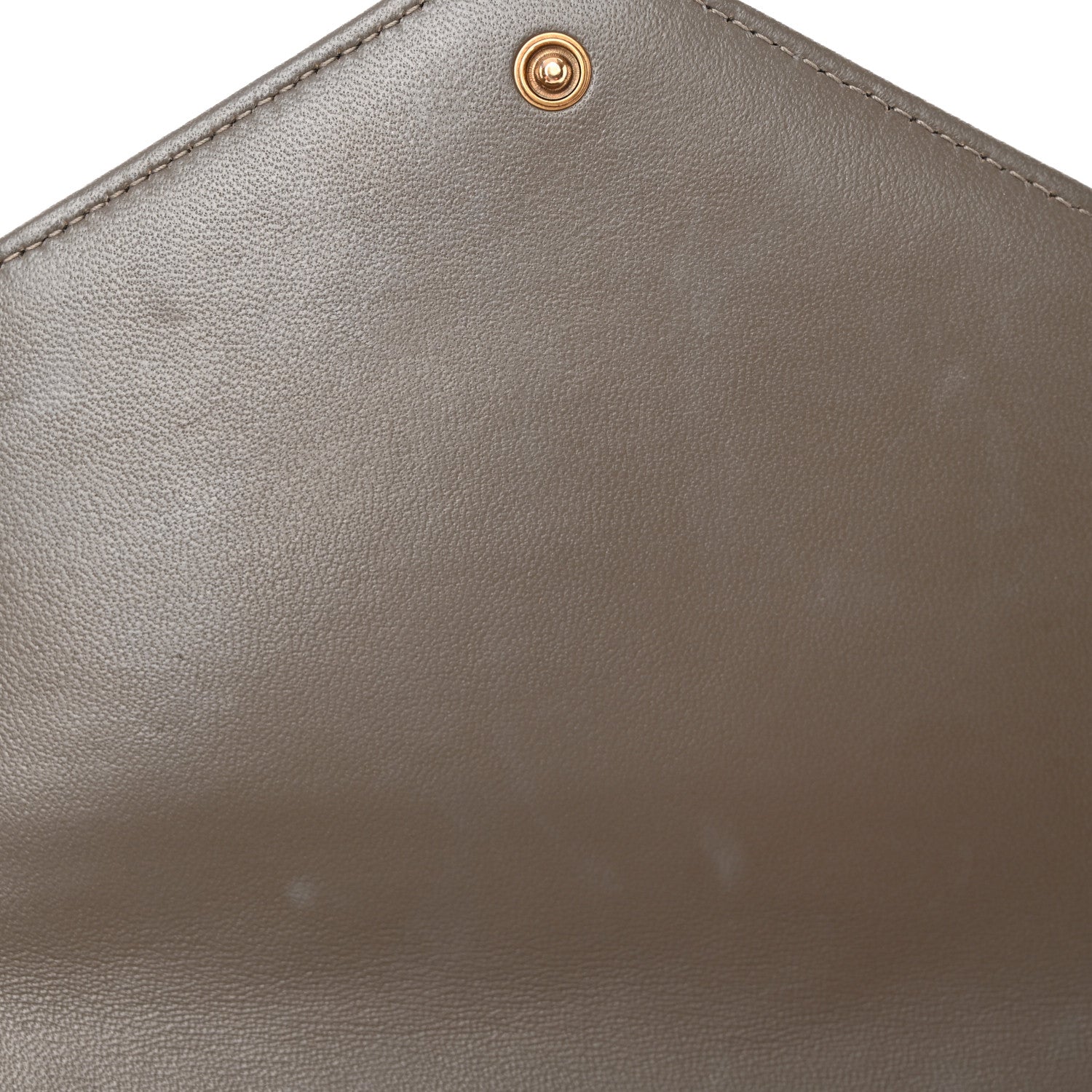 Saint Laurent Grain De Poudre Textured Mixed Matelasse Triquilt Monogram Clutch Piombo 8 of 8