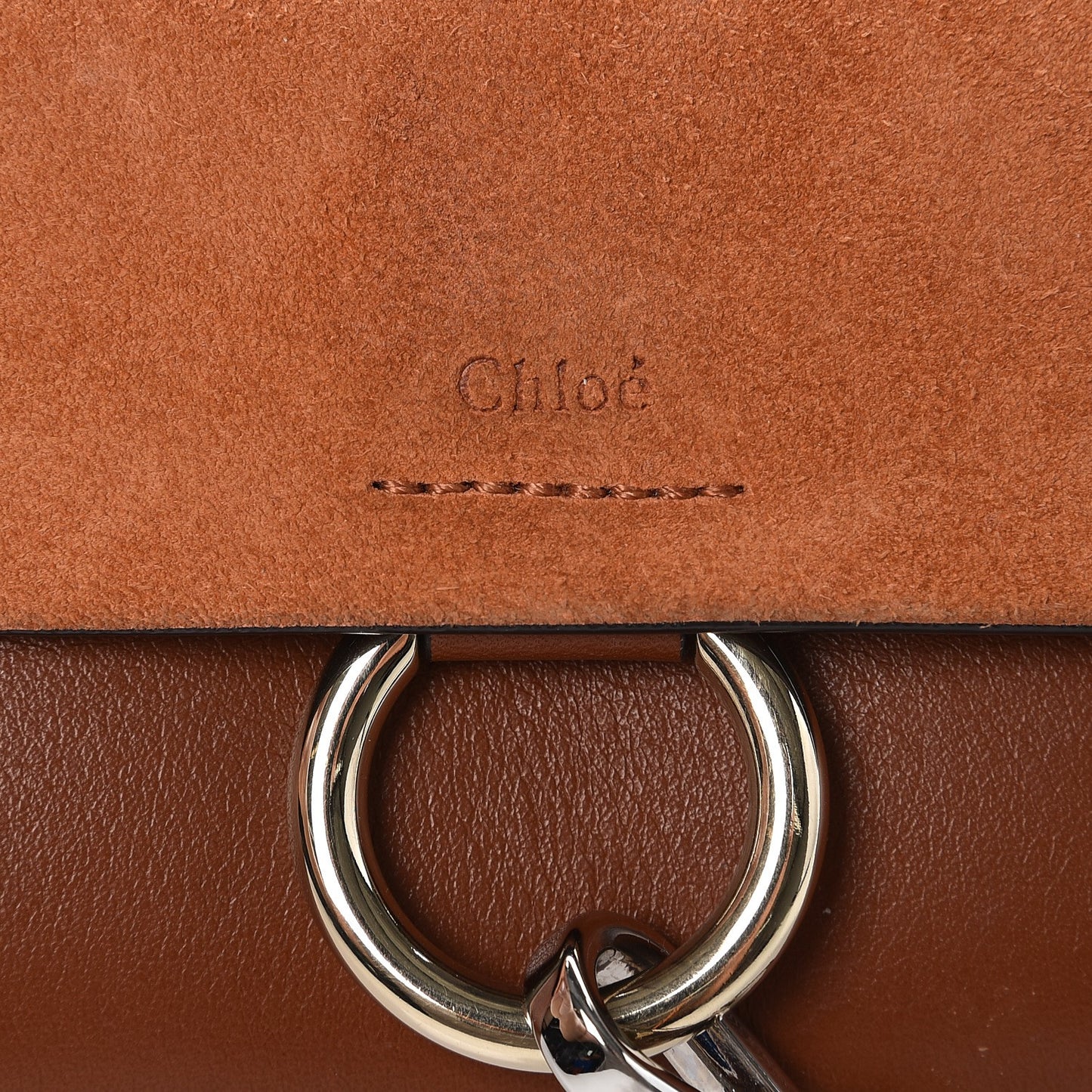 Suede Calfskin Mini Faye Shoulder Bag Tobacco