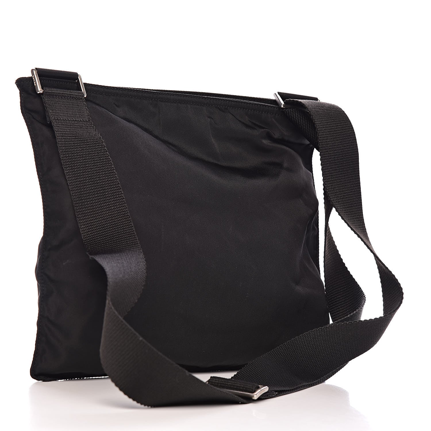 Prada Nylon Flat Messenger Bag Black 3 of 11