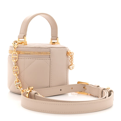 Christian Dior Lambskin Cannage Micro Lady Dior Vanity Case Light Beige 2 of 10