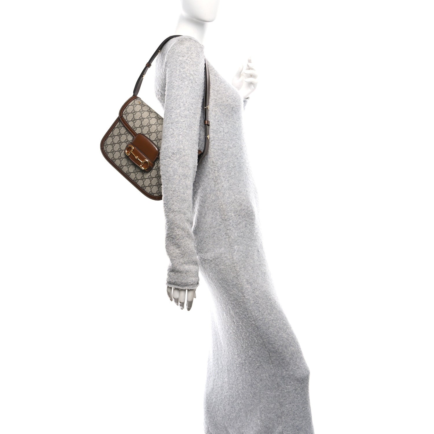 Gucci GG Supreme Monogram Horsebit 1955 Shoulder Bag Beige Brown Sugar 2 of 12