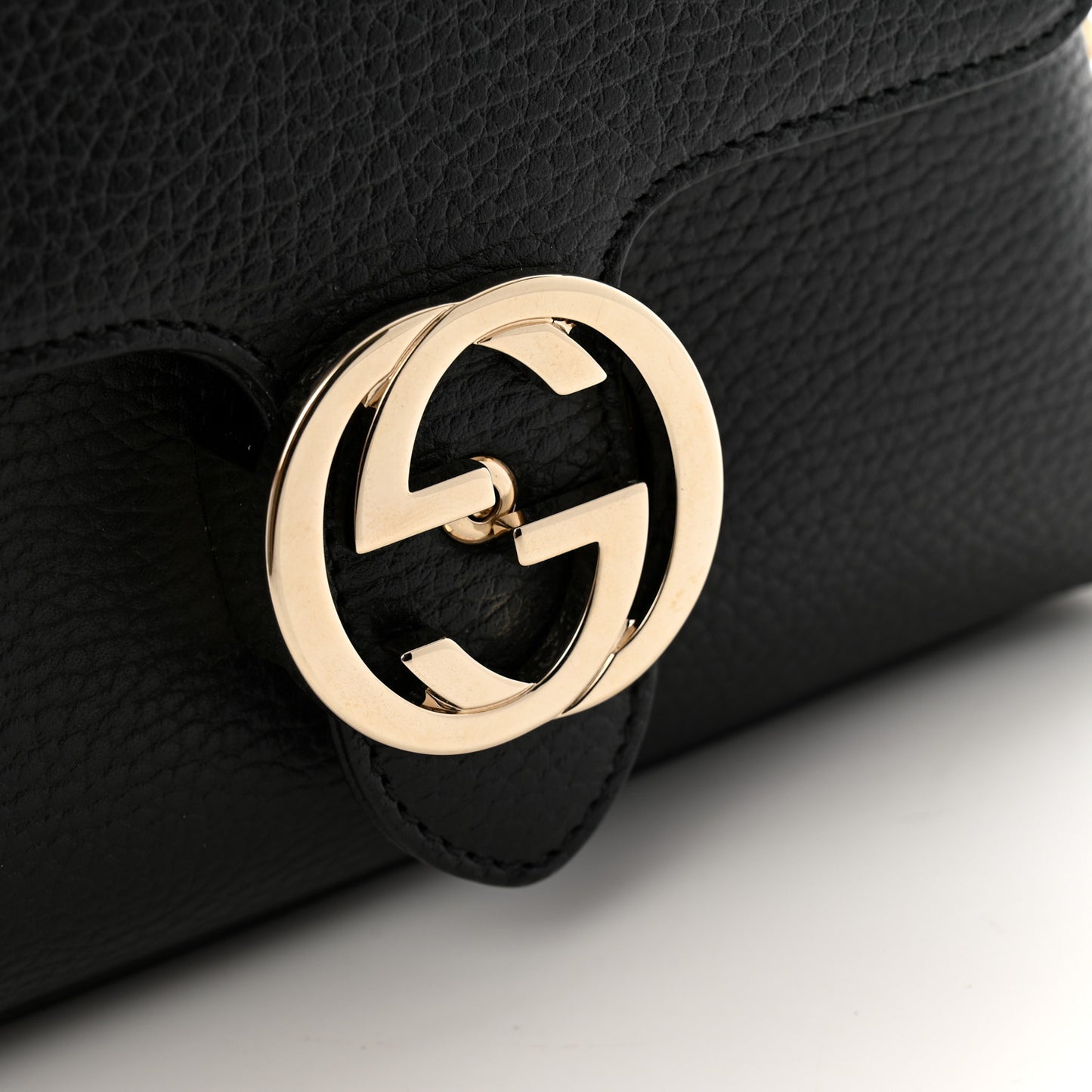 Dollar Calfskin Interlocking G Crossbody Bag Black
