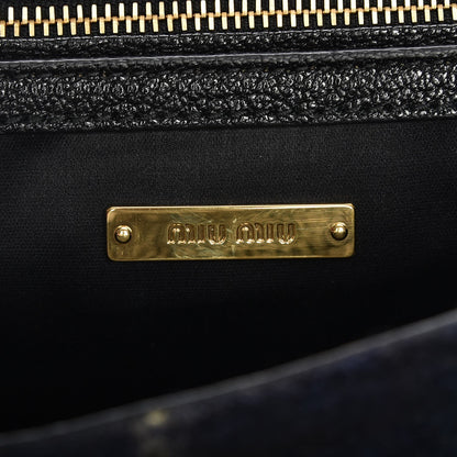 Miu Miu Wool Plaid Crystal Embellished Shoulder Bag Blue 6 of 7