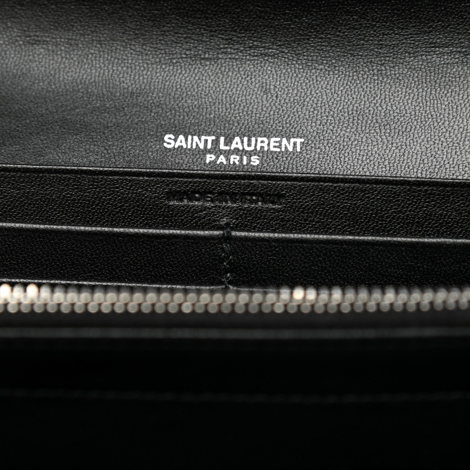 Saint Laurent Lambskin Y Quilted Monogram Large Loulou Flap Wallet Black 7 of 8