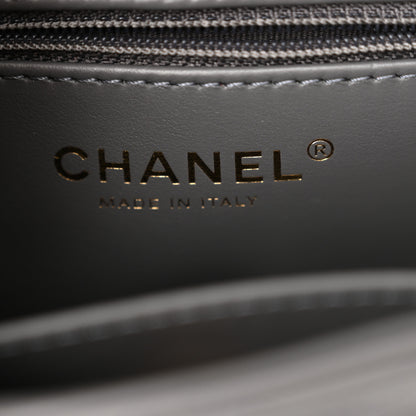 Chanel Shiny Aged Calfskin Quilted Nano Kelly Shopper Grey 5 of 10