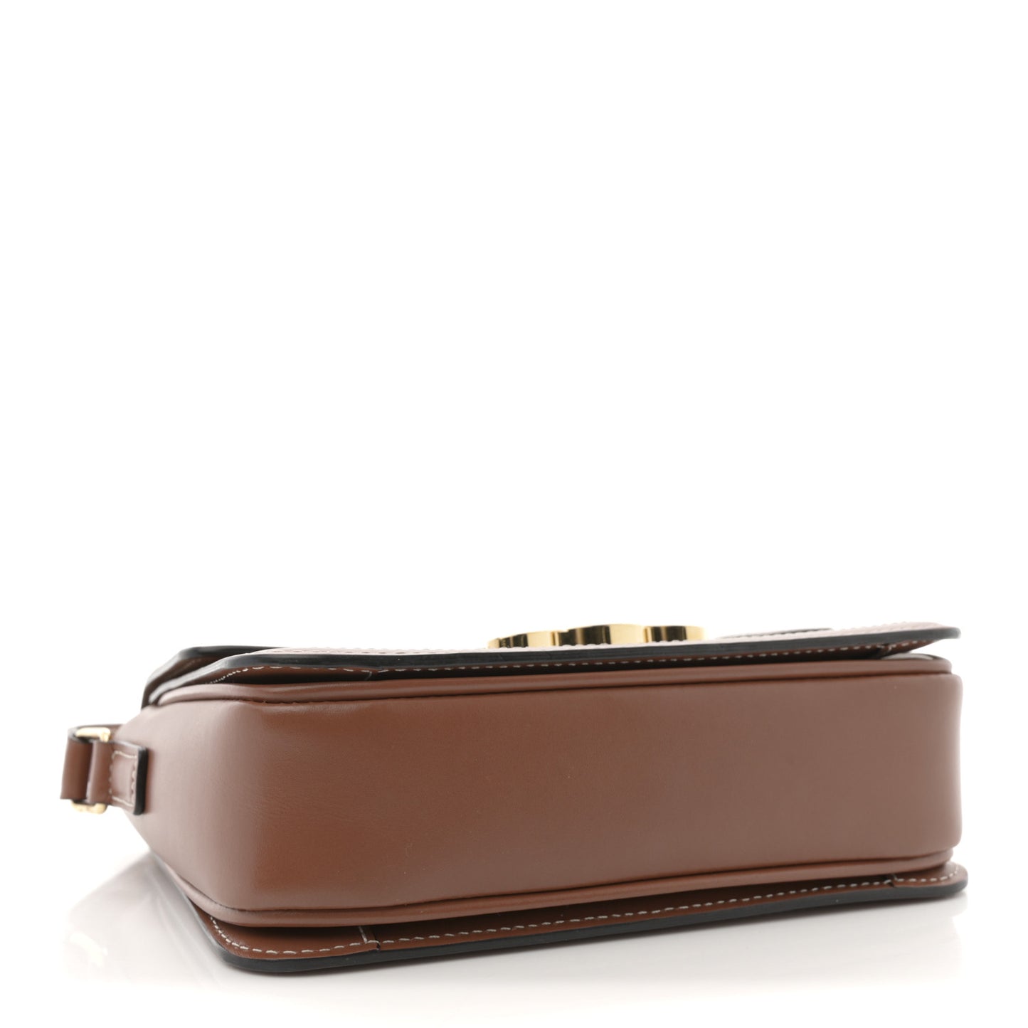 Calfskin Triomphe Canvas Teen Triomphe Bag White