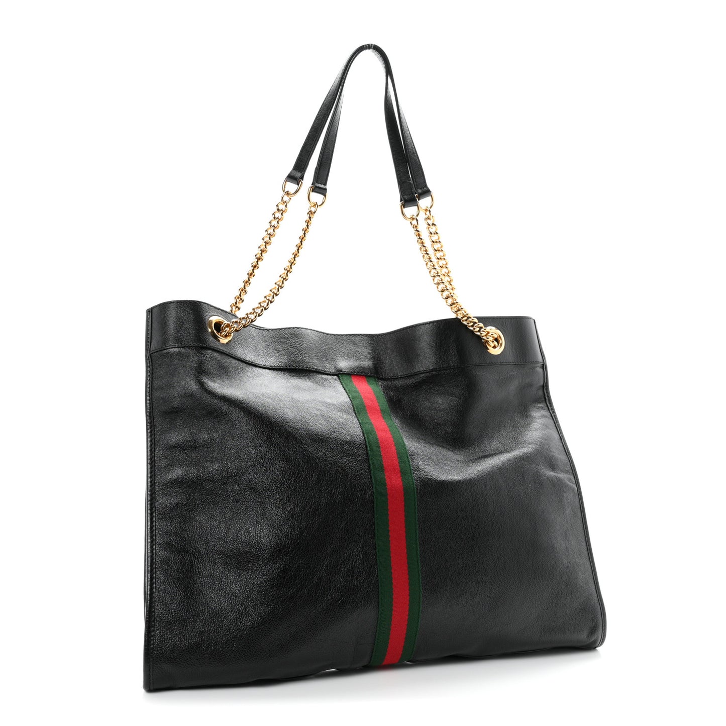 Calfskin Large Rajah Chain Tote Black