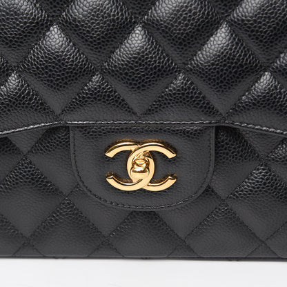 Chanel Caviar Quilted Jumbo Double Flap Black 12 of 13