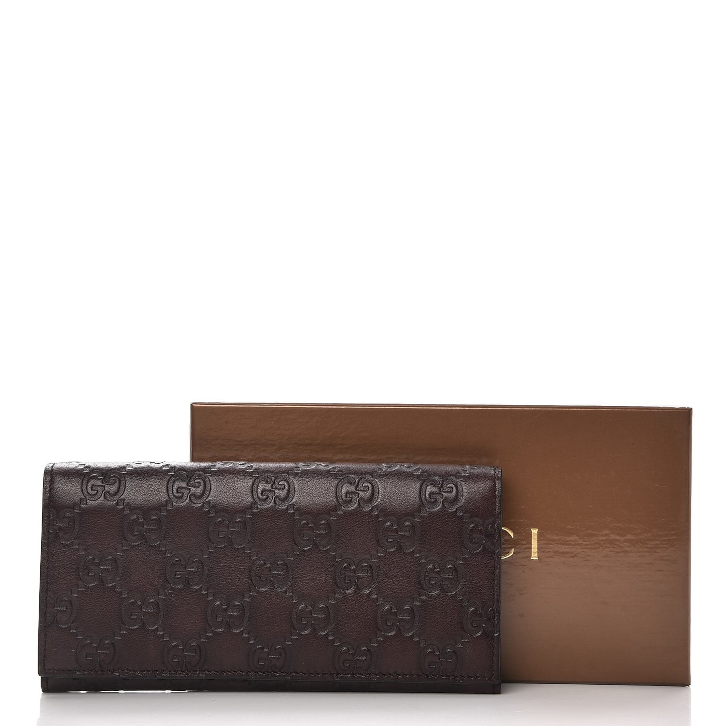 Guccissima Continental Wallet Dark Brown
