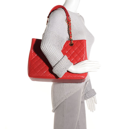 Chanel Caviar Quilted Grand Shopping Tote GST Red 2 of 7