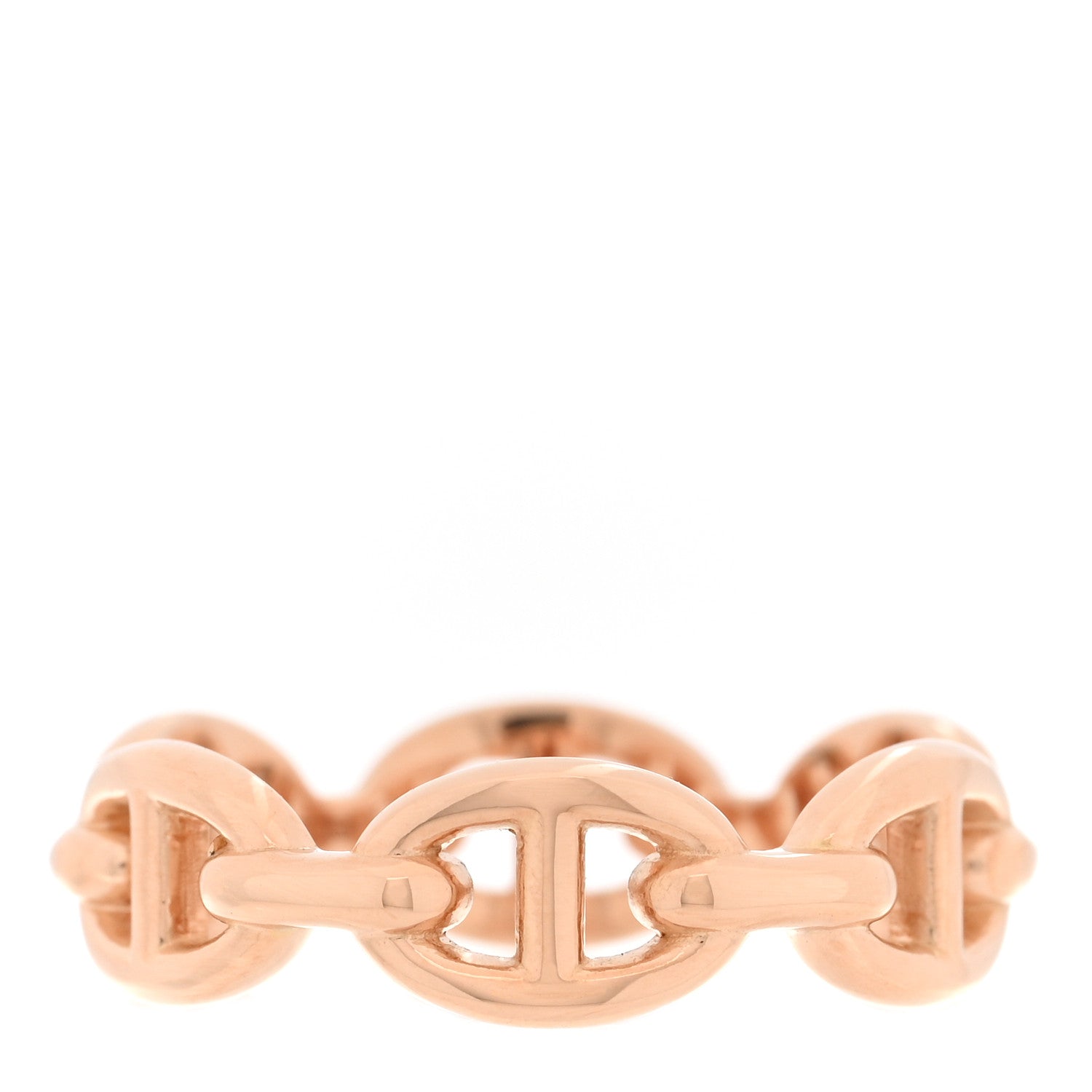 Hermes 18K Rose Gold PM Chaine d'Ancre Enchainee Ring 54 7 3 of 7