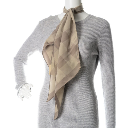 Burberry Silk Giant Check Scarf Pale Trench 2 of 7