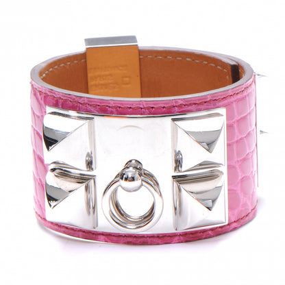 Hermes Alligator Collier De Chien CDC Bracelet Fuchsia Small 1 of 7