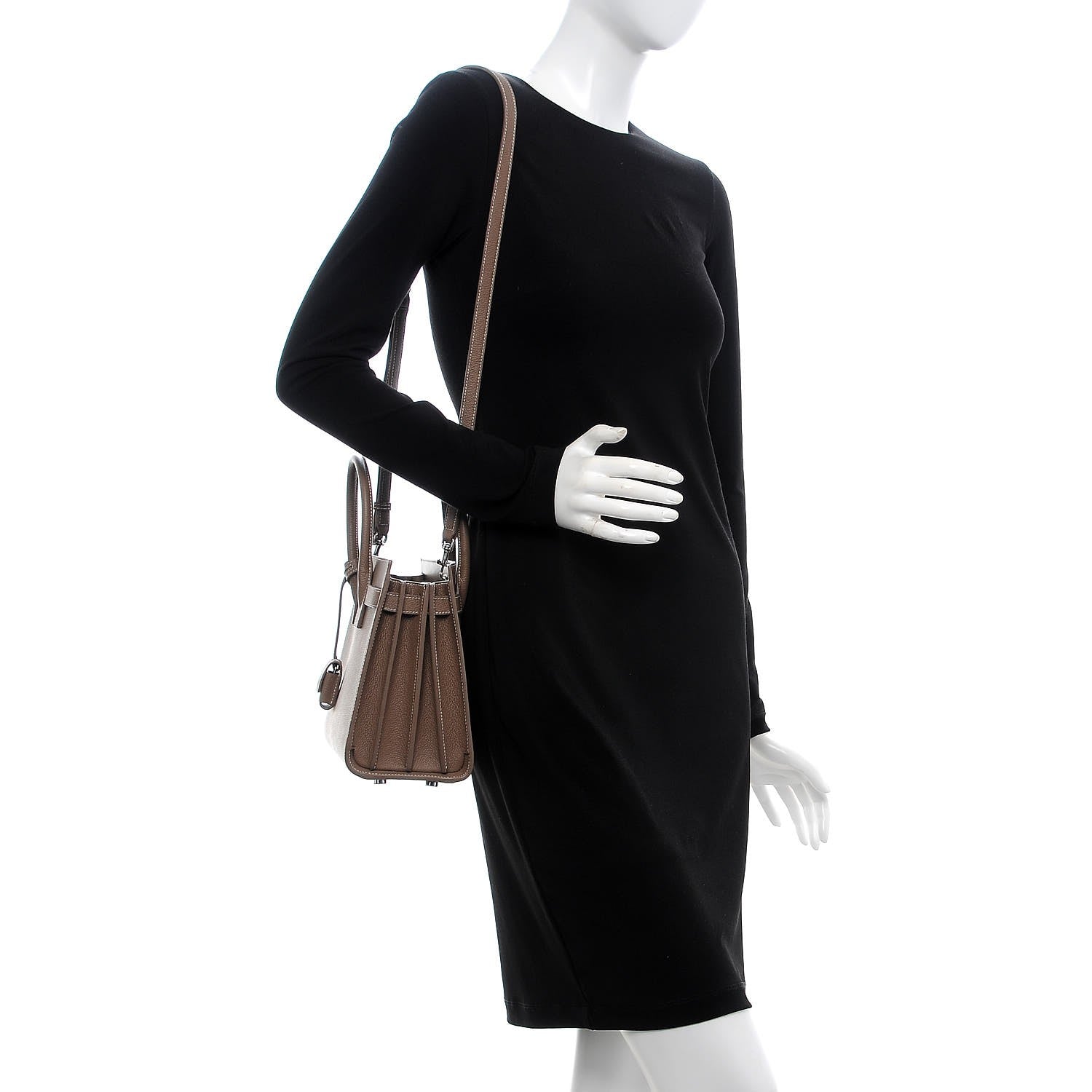 Saint Laurent Grained Calfskin Topstich Baby Sac De Jour Taupe 2 of 8
