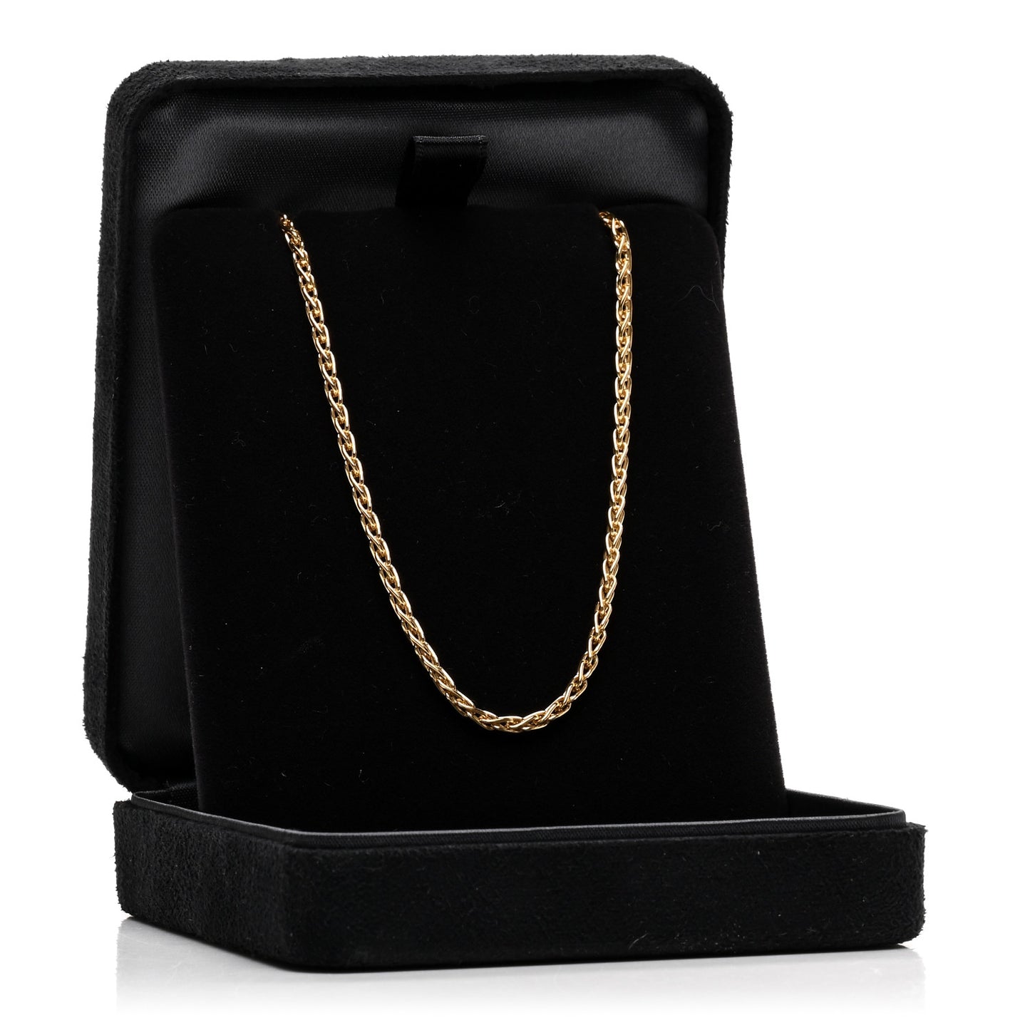 18K Yellow Gold Wheat Chain Necklace 18.5"