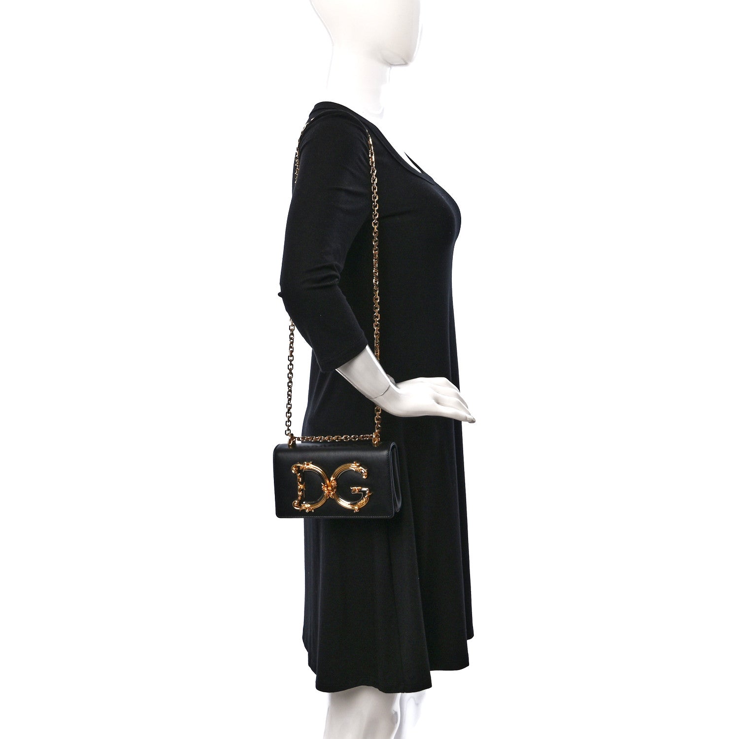 Dolce & Gabbana Calfskin DG Girls Phone Shoulder Bag Black 2 of 11